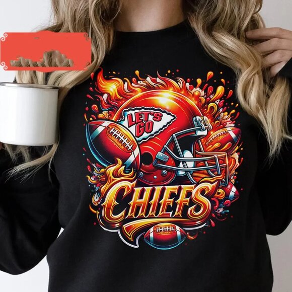 Kansas City Chiefs Football Sweatshirt KC Chiefs Sweater Lets Go Chiefs Shirt - Picture 3 of 5